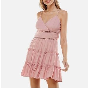 TRIXXI Clothing Company Dusty Rose Pink Ruffle Tier Dress Ladies Size L